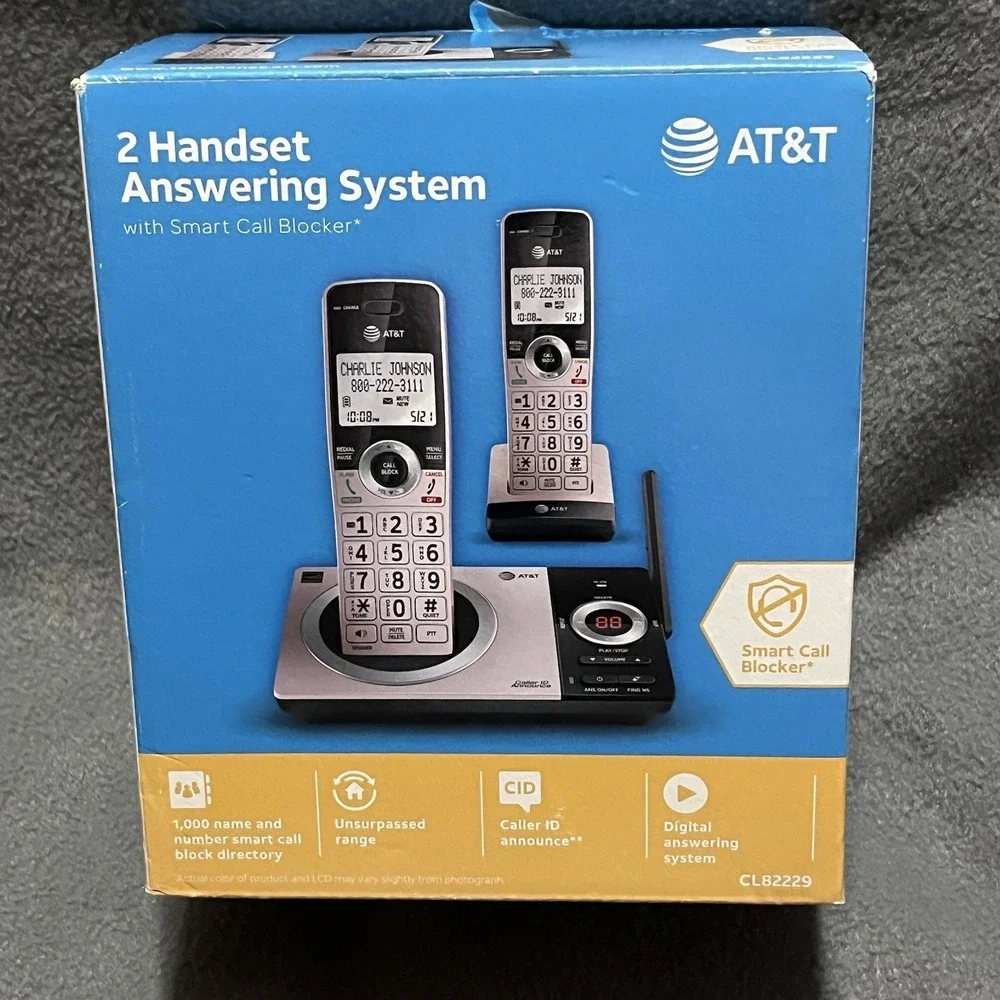 AT&T 2 Handset Answering‎ System Telephones CL82229 Smart Call Blocker ROSE GOLD